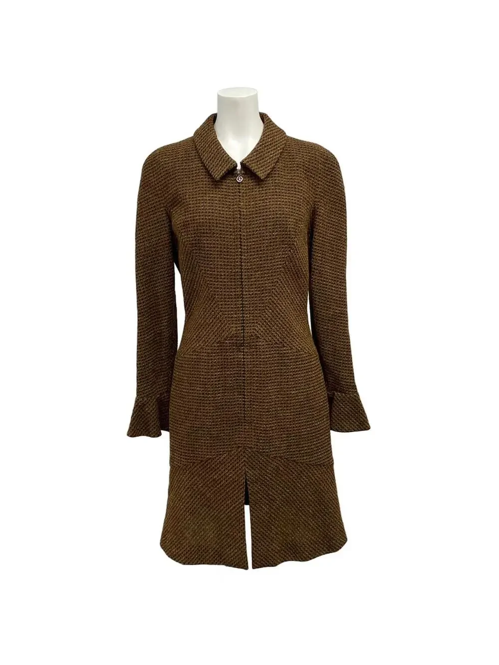 Chanel Dark Brown Outer Fabric] Wool #300026C64B